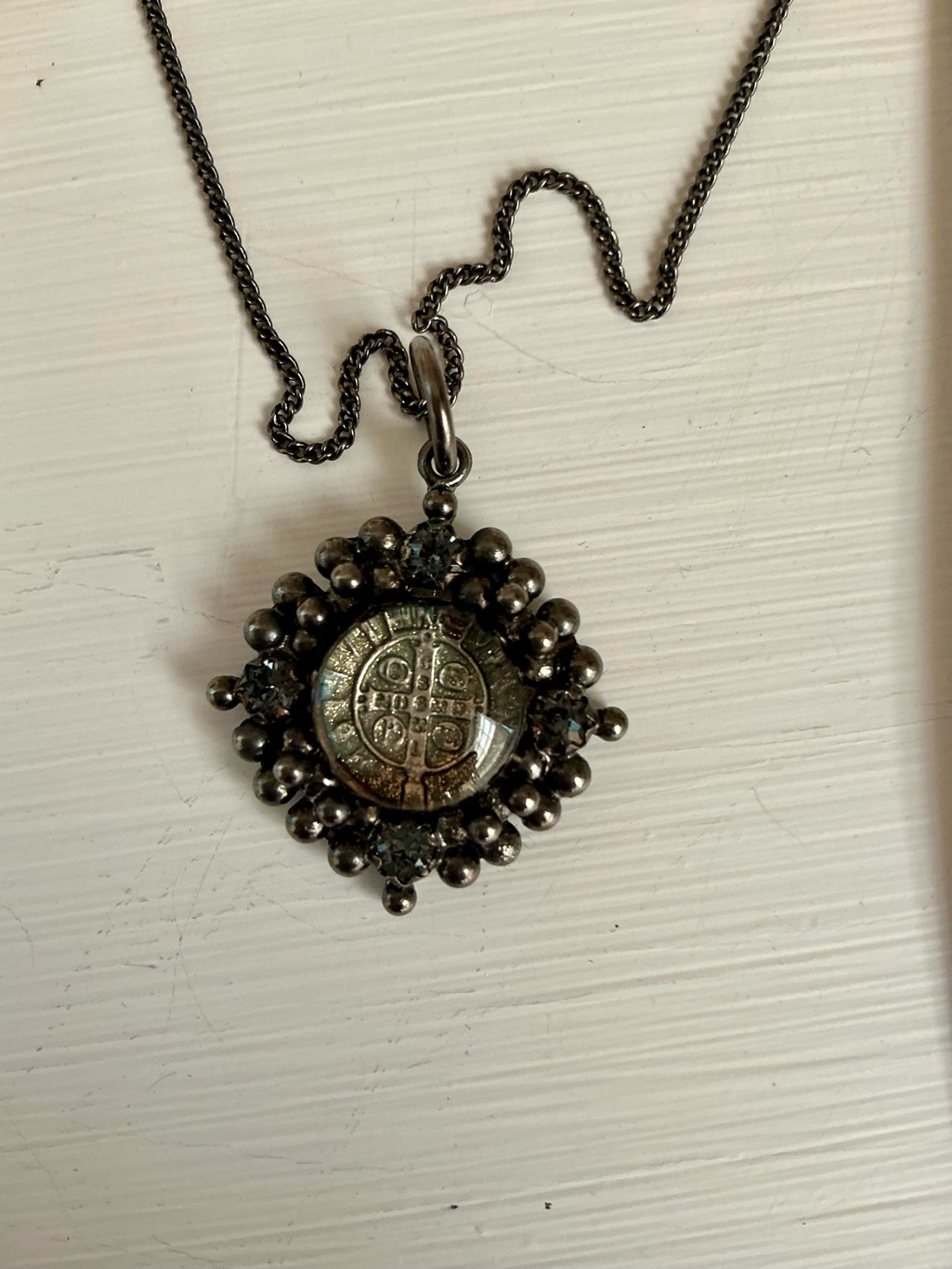 Nwt Vsa Virgins Saints Angels Cloister San Benito Gunmetal Necklace 14"-16" — image 2 of 5